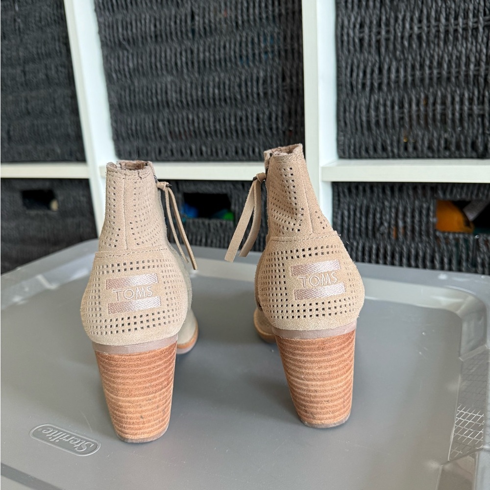 Toms Beige Perforated Ankle Booties - Picture 4 of 8